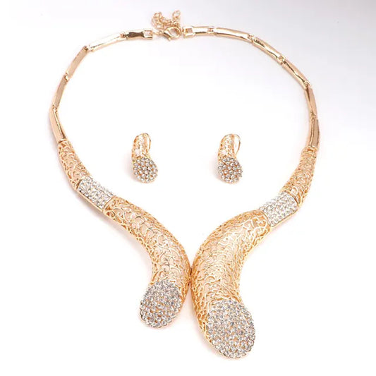 New Sale!! Dubai African Gold Color Necklace Earrings Costume Jewelry Sets Women Wedding Jewellery