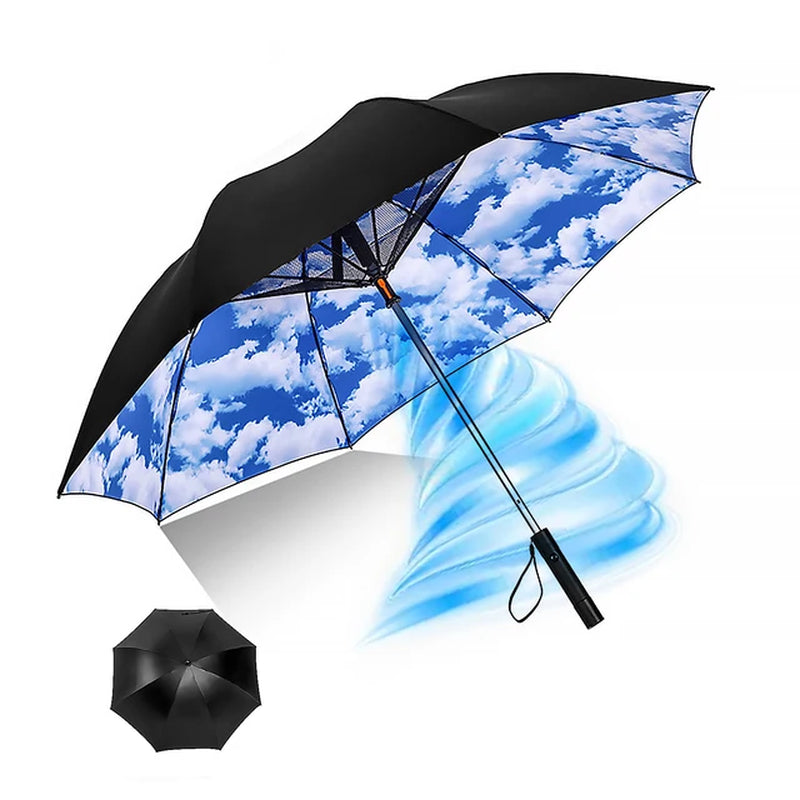 Portable Umbrella with Fan, UV Sun Umbrella, Safety Isolation Mesh, Super Wind Power, USB Rechargeable, 2600Mah